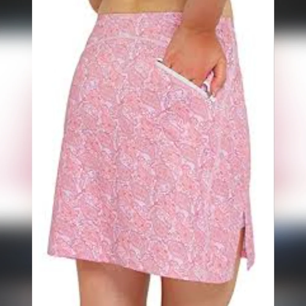 Medium Pink and Purple Paisley Activewear Skort Golf Slimour Sears